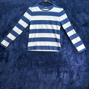 Womens J Crew Striped T Blue and White Long Sleeve T-Shirt XXS/XS
